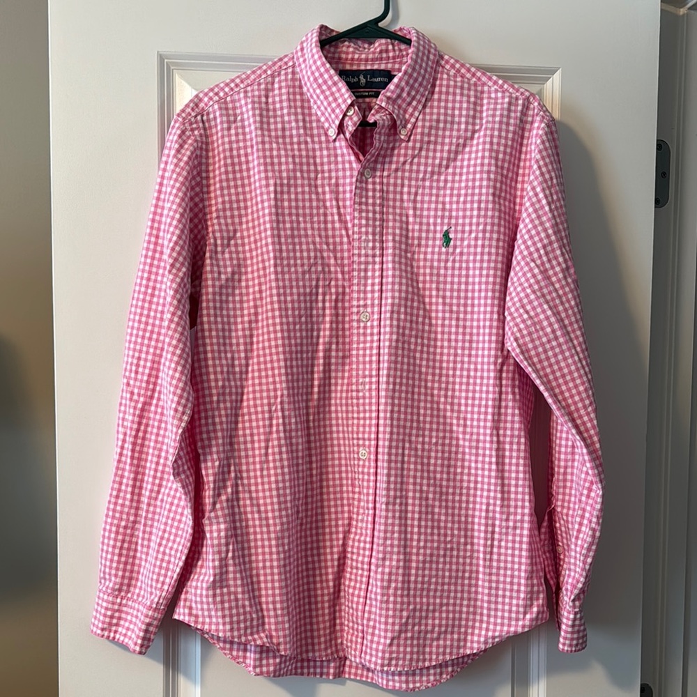 Ralph Lauren Men's Pink Checkered Shirt
